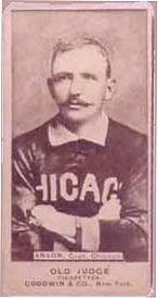 1887-n172-old-judge-cap-anson-uniform 1887 N172 Old Judge Cap Anson (Uniform) baseball card