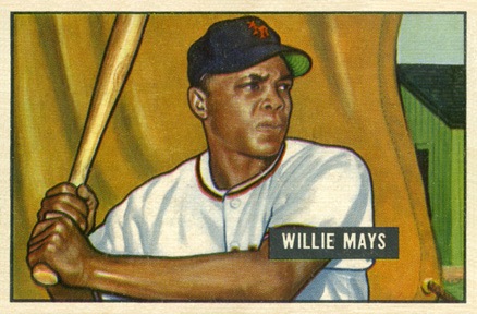 1951-bowman-305-willie-mays-rookie-card 1951 Bowman #305 Willie Mays Rookie Card