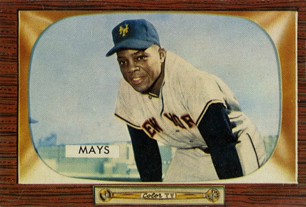 1955-bowman-184-willie-mays-baseball-card 1955 Bowman #184 Willie Mays baseball card