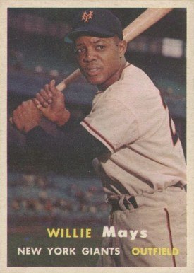 1957-topps-10-willie-mays-baseball-card 1957 Topps #10 Willie Mays baseball card