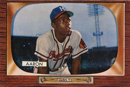 1955 Bowman #179 Hank Aaron Baseball Card 1955 Bowman #179 Hank Aaron Baseball Card