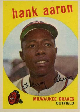 1959 Topps #380 Hank Aaron Baseball Card 1959 Topps #380 Hank Aaron Baseball Card