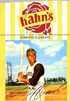 1966 Kahn's Wieners Roberto Clemente Baseball Card 1966 Kahn's Wieners Roberto Clemente Baseball Card