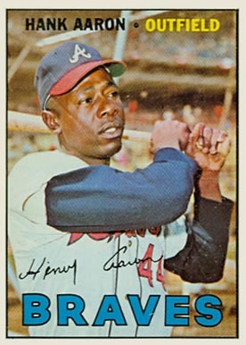 1967 Topps #250 Hank Aaron Baseball Card 1967 Topps #250 Hank Aaron Baseball Card