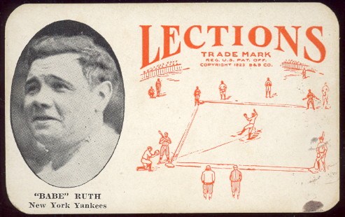 1923 Lections #8 Babe Ruth Baseball Card 1923 Lections #8 Babe Ruth Baseball Card