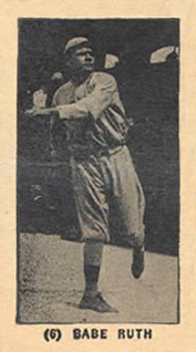 1927 York Caramels #6 Babe Ruth Baseball Card 1927 York Caramels #6 Babe Ruth Baseball Card