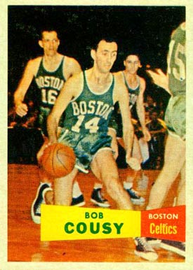 1957 Topps #17 Bob Cousy Rookie Card 1957 Topps #17 Bob Cousy Rookie Card