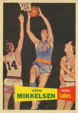 1957 Topps #28 Vern Mikkelsen Rookie Card 1957 Topps #28 Vern Mikkelsen Rookie Card