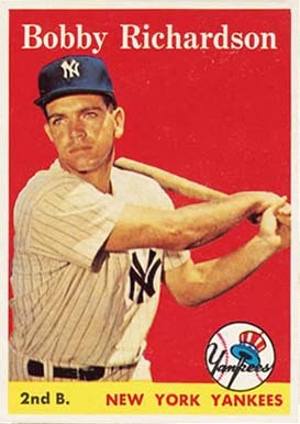 1958 Topps #101 Bobby Richardson Baseball Card (Name In White Letters)