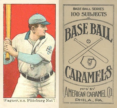 1909 American Caramel Honus Wagner Baseball Card Batting 1909 American Caramel Honus Wagner Baseball Card Batting