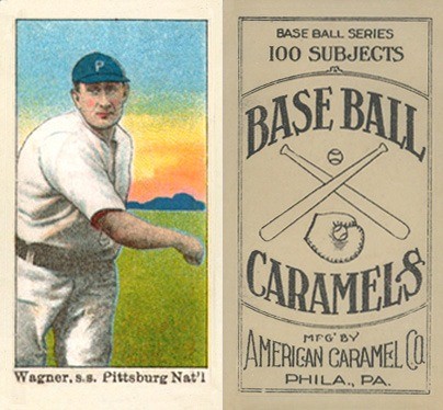 1909 American Caramel Honus Wagner Baseball Card Throwing 1909 American Caramel Honus Wagner Baseball Card Throwing