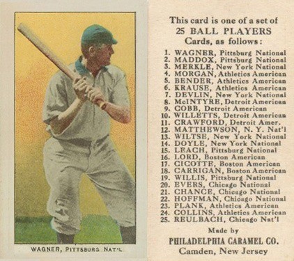 1909 Philadelphia Caramel #22 Honus Wagner Baseball Card 1909 Philadelphia Caramel #22 Honus Wagner Baseball Card