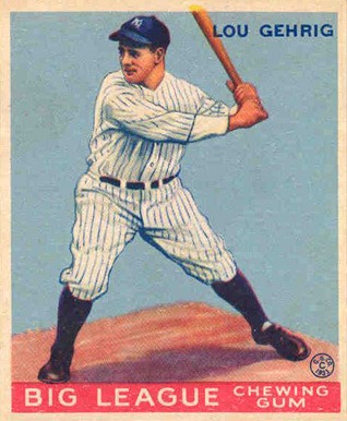 1933 Goudey #92 Lou Gehrig baseball card