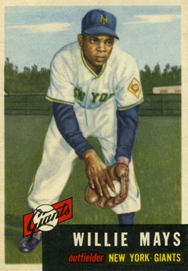 1953-topps-244-willie-mays-baseball-card 1953 Topps #244 Willie Mays baseball card