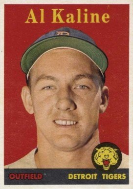 1958 Topps #70 Al Kaline baseball card yellow name