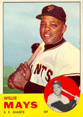 1963-topps-300-willie-mays-baseball-card 1963 Topps #300 Willie Mays baseball card