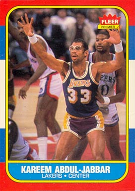 1986 Fleer #1 Kareem Abdul-Jabbar basketball card