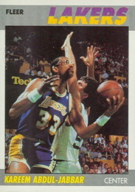 1987-fleer-1-kareem-abdul-jabbar-basketball-card 1987 Fleer #1 Kareem Abdul-Jabbar basketball card