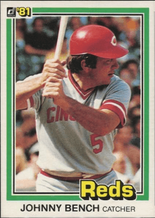 1981 Donruss #62 Johnny Bench baseball card