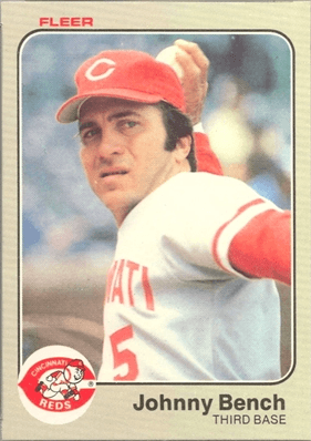 1983 Fleer #584 Johnny Bench baseball card
