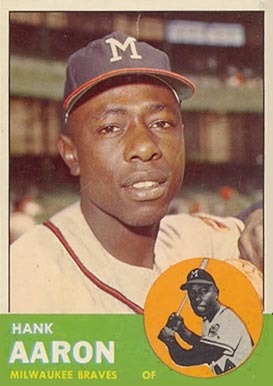 1963 Topps #390 Hank Aaron Baseball Card