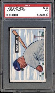 1951 Bowman Mickey Mantle graded PSA 7 Near Mint condition