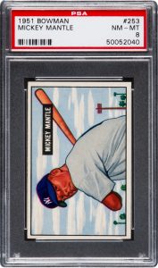 1951 Bowman Mickey Mantle graded PSA 8 Near Mint - Mint condition