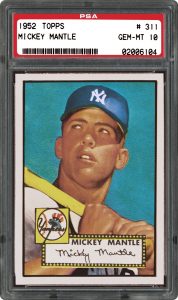 1952 Topps Mickey Mantle graded PSA 10 Gem Mint condition