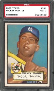 1952 Topps Mickey Mantle graded PSA 7 Near Mint condition