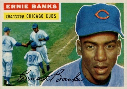 1956 Topps #15 Ernie Banks Baseball Card 1956 Topps #15 Ernie Banks Baseball Card