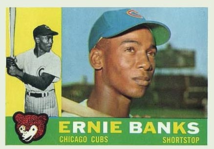 1960 Topps #10 Ernie Banks Baseball Card 1960 Topps #10 Ernie Banks Baseball Card