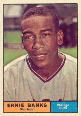 1961 Topps #350 Ernie Banks Baseball Card 1961 Topps #350 Ernie Banks Baseball Card