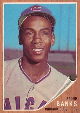 1962 Topps #25 Ernie Banks Baseball Card 1962 Topps #25 Ernie Banks Baseball Card