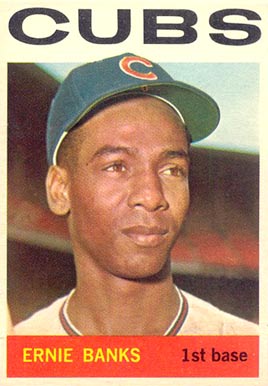 1964 Topps #55 Ernie Banks Baseball Card 1964 Topps #55 Ernie Banks Baseball Card