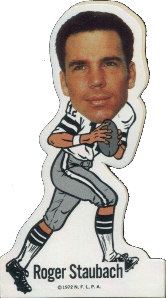 1972 NFLPA Vinyl Stickers #18 Roger Staubach Card 1972 NFLPA Vinyl Stickers #18 Roger Staubach Card