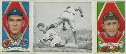 1912 Hassan Triple Folders Ty Cobb Baseball Card Steals Third With Moriarty 1912 Hassan Triple Folders Ty Cobb Baseball Card Steals Third With Moriarty
