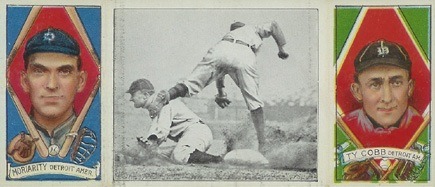 1912 Hassan Triple Folders Ty Cobb Baseball Card Steals Third With Moriarty