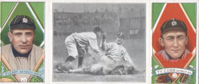 1912 T202 Hassan Ty Cobb Baseball Card A Desperate Slide for Third