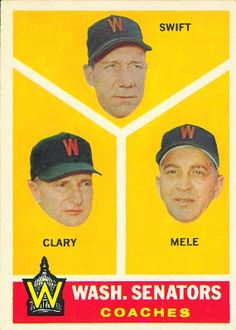 1960 Topps #470 Washing Senators Coaches Baseball Card