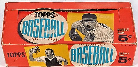 1960 Topps Baseball Card Empty 5-Cent Wax Pack Display Box