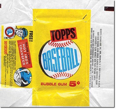 1960 Topps Baseball Card Pack Empty Wrapper