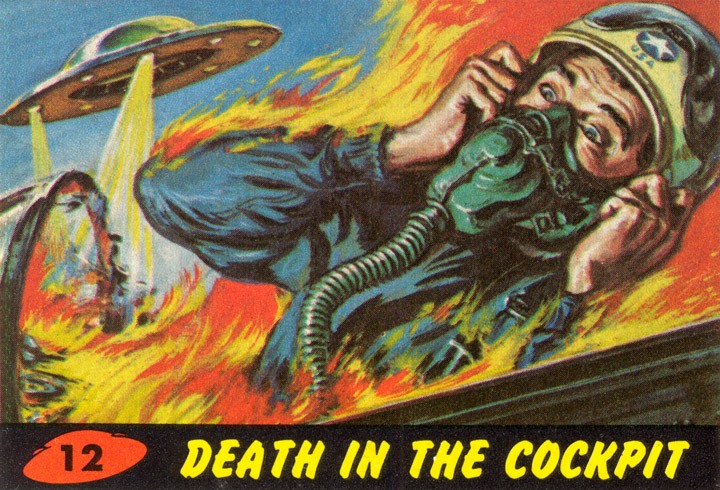 1962 Topps Mars Attacks Card #12 Death In The Cockpit