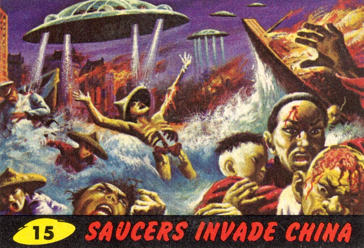 1962 Topps Mars Attacks Card #15 Saucers Invade China 1962 Topps Mars Attacks Card #15 Saucers Invade China