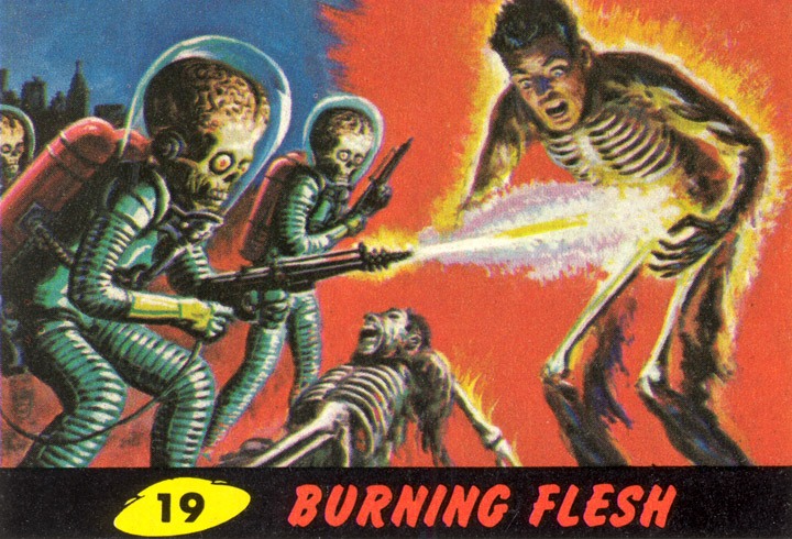 1962 Topps Mars Attacks Card #19 Burning Flesh