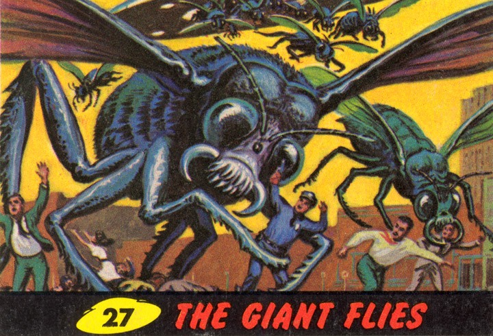 1962 Topps Mars Attacks Card #27 The Giant Flies 1962 Topps Mars Attacks Card #27 The Giant Flies