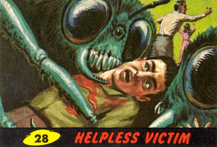 1962 Topps Mars Attacks Card #28 Helpless Victim