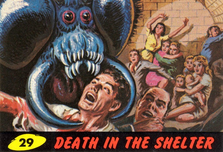 1962 Topps Mars Attacks Card #29 Death In The Shelter 1962 Topps Mars Attacks Card #29 Death In The Shelter