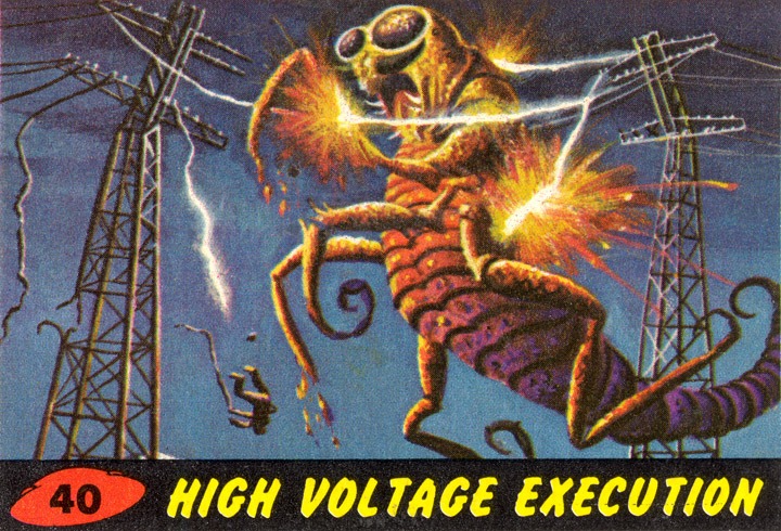 1962 Topps Mars Attacks Card #40 High Voltage Execution 1962 Topps Mars Attacks Card #40 High Voltage Execution