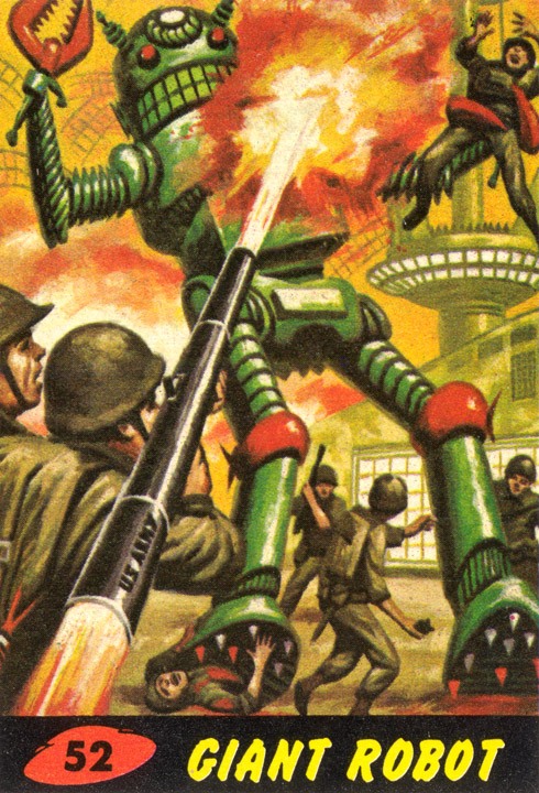 mars attacks heritage green parallel base card #32 roboter terror
