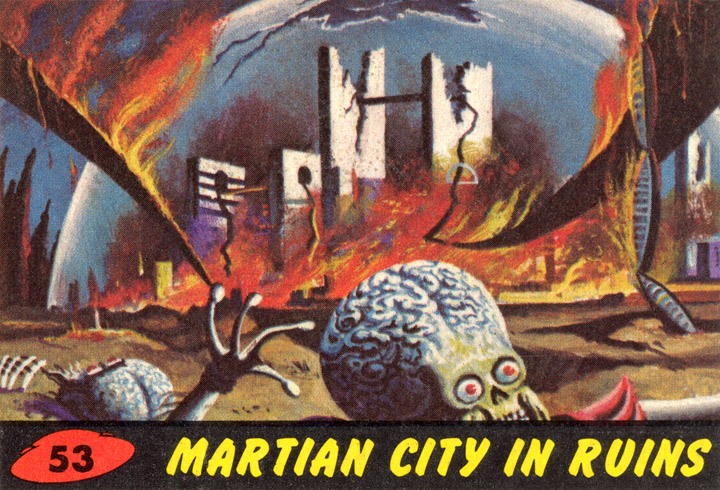 1962 Topps Mars Attacks Card #53 Martian City In Ruins